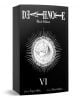 Черната корица на Death Note Black Edition, Vol. 6 показва рисунка в сиви тонове на прав космат герой, вероятно Лайт Ягами, в украсен кръг. В долната част на корицата са посочени Цугуми Охба (история) и Такеши Обата (рисунка).-1-thumb