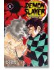 Корицата на Demon Slayer: На динамичен червен и жълт фон са изобразени Танджиро Камадо в зелено карирано наметало и герой с маска на вълк, изправен с вдигнати юмруци.-2-thumb