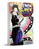 Корицата на "Demon Slayer Kimetsu no Yaiba, Vol. 6" представя герой с къса лилава коса, щипка за коса с пеперуда и хаори с пеперуден десен на цветен фон с Tanjiro Kamado и Nezuko.-1-thumb