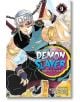 Корицата на "Demon Slayer Kimetsu no Yaiba, Vol. 9" представя мускулест герой с лента за глава, бижута и украсени очи на бял фон, докато пътуването на Танджиро Камадо продължава. Показани са заглавието и авторът Койохару Готуге.-2-thumb