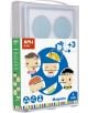 Кутия с магнити Apli Kids за деца на възраст от 3 години, идеални за детска магнитна игра. С 6 комплекта анимационни лица за създаване на изражения, този цветен комплект се предлага в книжарница Orange. Предимно бялата и синята кутия се отличава с ярки ак-thumb