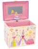 Детска музикална кутия Floss & Rock Best Princess е розово-бяла кутия за бижута с огледало, златен обков, отделения и въртяща се балерина в розова рокля вътре.-2-thumb