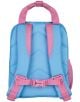Детска раничка Mini-Me - PaulaPapagei е светлосиня малка раничка с розови ергономични презрамки, дръжка, закопчалка на гърдите и мрежест страничен джоб - идеална за детска градина.-3-thumb