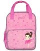 Детска раничка Mini-Me - Prima Ballerina е розова раница с розови дръжки, звездни декорации и анимационна балерина с пачка на предния джоб. Логото на Scooli се появява близо до горната част с бели и розови букви.-2-thumb