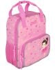 Детска раничка Mini-Me - Prima Ballerina е розова детска раница с шарки на звезди, преден джоб с анимационна балерина, две дръжки, преден джоб с цип, страничен мрежест джоб и марката Scooli - идеална за малките.-1-thumb