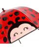 Детски чадър Legami - Божа кравичка има сладко анимационно лице на божа кравичка, усмихнато изражение, черни петна и сърчица на сенника - идеален чадър калинка за деца.-2-thumb