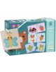 Жива кутия Djeco с етикет Детски пъзел Djeco Duo: Цветовете, 12 х 2 части за възраст 2+, включва пъзели с животни и предмети като божа кравичка с ягода и включва образователен пъзел с пеперуда, висяща на връвчица.-1-thumb