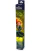 Подложка за игри с карти Disney Lorcana TCG: Wilds Unknown - Merida" изобразява Мерида от Brave в зелено облекло с лък и стрела, заобиколена от вихрени жълти и зелени магически ефекти върху кутията на Ravensburger.-2-thumb