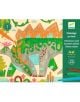 Творчески комплект Djeco - Оцветяване върху дърво динозаври" съдържа дървено пано със стегозавър за оцветяване с флумастери, флорални мотиви, мултиезична опаковка и е подходящ за деца 6-10 години.-6-thumb