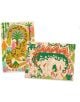 Творчески комплект Djeco - Оцветяване върху дърво динозаври включва две пана: зелено-жълта змия в джунглата и стегозавър сред дърветата. Частично оцветени, подходящи за флумастери за рисуване, с качеството на Djeco.-5-thumb