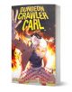 Корица на графичния роман „Dungeon Crawler Carl“, том 1, на която е изобразен анимиран мъж с кафява коса на игли и решителен поглед, насочен напред. На рамото му седи котка с широко отворени очи на фона на пламенен апокалиптичен фентъзи пейзаж.-1-thumb