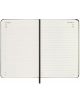 Отворен джобен черен ежедневник тефтер-органайзер Moleskine Black 2026 г. С твърди корици, показващ разтвор за неделя и понеделник с линии за бележки и черна текстилна лента-идеален за организация.-5-thumb