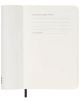 Джобният черен ежедневник тефтер-органайзер Moleskine Black 2026 с меки корици е отворен на страница с празни редове "В случай на загуба, моля, върнете на:" и "Като награда: $", заедно с черна текстилна лента-разделител.-3-thumb