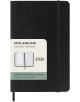 Джобен черен седмичен тефтер-органайзер Moleskine Black 2026 г. С меки корици и ластик-идеален за седмично планиране, с етикет "Legendary notebooks" и "Weekly Notebook Diary/Planner" плюс илюстрация на отворен тефтер.-1-thumb