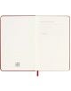 Отворен Джобен червен седмичен тефтер-органайзер Moleskine Scarlet Red 2026 г. С твърди корици показвате кремави страници, червен разделител и ръбове, с полета "В случай на загуба, моля върнете на:" и "Като награда: $".-3-thumb
