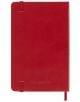 Затворен Джобен червен седмичен тефтер-органайзер Moleskine Scarlet Red 2026 г. с твърди корици, със заоблени ъгли, еластично затваряне и книгоразделител с панделка, заснет на бял фон.-7-thumb