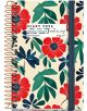 Джобен седмичен тефтер-органайзер Miquelrius Natura Anémona 2026: флорален спирален дизайн с червени, зелени и сини листа и цветя, ластик за затваряне и двуезичен текст (английски-испански): Седмица по седмица/Semana a semana.-1-thumb