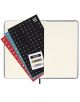 Джобен син седмичен тефтер-органайзер Moleskine Sapphire Blue 2026 г. с твърди корици включва три листа със стикери - черен и син с бели букви, червен със символи, плюс стикери с дата за 2026 г. - идеални за организиране на бележки и планове.-6-thumb