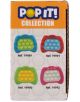 В кутията е показана жълта Електронна игра Pop It Apli Kids заедно с други цветни играчки POP IT, всяка от които е обозначена с референтен номер под заглавието "POP IT! КОЛЕКЦИЯ.-7-thumb