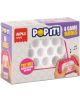 Кутията на Електронна игра Pop It Apli Kids - бяла показва интерактивната игра с бутони, ръце, 4 режима и 80 нива-идеален подарък за деца, с музикални ноти и инструкции върху опаковката.-1-thumb