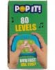 В цветна кутия е изписано "POP IT! 80 НИВА. HOW FAST ARE YOU?" с музикални ноти и две ръце, натискащи бутони на зелена електронна игра Pop It Apli Kids - перфектният интерактивен подарък за деца.-6-thumb