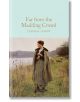 На корицата на "Далеч от безумната тълпа" (Macmillan Collector's Library) е изобразена жена в селско облекло с овчарска каручка край езеро, пасящи наблизо овце и дървета на заден план.-thumb