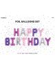 Фолиев балон PartyDeco - Happy Birthday, розов и лилав - PartyDeco - PartyDeco - Момиче - 5900779107175-3-thumb