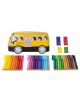 Комплект 33 флумастери Faber-Castell + 10 клипса в кутия за съхранение - автобус - Faber-Castell - Faber-Castell - Момиче, Момче - Faber-Castell - Connector - 4005401555322-2-thumb