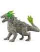 Фигурката Schleich: Скален дракон е сиво драконоподобно същество с груби каменни люспи и яркозелени кристали по главата, раменете и опашката.-thumb