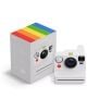 Polaroid Now+ Gen 3 фотоапарат за моментни снимки в бял цвят, с дъгова ивица, стои до ярката си кутия - идеален за моментална фотография и мигновено заснемане на любимите ви спомени.-5-thumb