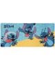 Колоритна геймърска подложка за бюро Grupo Erik - Stitch с три весели изображения на Стич от Lilo & Stitch на Disney върху синьо-жълт фон. Перфектен гейминг аксесоар с Disney Stitch лого!.-1-thumb