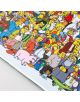 Ярка илюстрация с герои от The Simpsons, включително градските жители, розово прасе и зелен гущер върху бял фон-идеална геймърска подложка за бюро Grupo Erik The Simpsons.-4-thumb