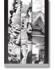 Изображение в стил манга, вдъхновено от Goodnight Punpun, Vol. 6: три вертикални панела - вляво е показана претъпкана сцена, в центъра са подчертани две момичета в детайлни костюми като Punpun и Aiko, а вдясно е изобразена модерна ъглова сграда в черно и -3-thumb