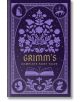 Пълните приказки на Грим" (колекционерски издания на Barnes and Noble) има лилава корица със златни и лавандулови флорални мотиви, включително илюстрации на коронована жаба, пантофка, вълк и фигура в клетка.-thumb