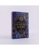 Книгата с твърди корици "Небесни тела" е изправена, с тъмносиня корица с небесни златни мотиви - слънце, звезди и съзвездия - идеална за феновете на BookTok.-2-thumb