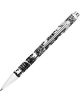 Черно-бяла Химикалка Caran D'Ache с вдъхновена от природата шарка и сребърна щипка, изобразена на бял фон - предлага се във висококачествени продукти на книжарница Orange.-1-thumb