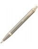 Химикалка Parker IM Sandstone с метално тяло, златисти акценти и елегантен матов финиш, оборудвана с удобен клик механизъм. В комплект с кутия.-1-thumb