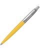 Жълта химикалка Parker Jotter Originals със сребрист метален клипс и бутон за натискане, с гравирана стрелка на клипса. Предлага се в Книжарница Orange като Химикалка Parker.-1-thumb