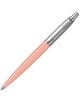 Прибираща се химикалка Parker Jotter Originals Glam Rock, розова с лъскав сребърен клипс и капачка, с дизайн на стрелка. Корпусът на писалката е в цвят светла праскова - предлага се в книжарница Orange.-1-thumb