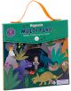 Игра Floss & Rock с магнити и оцветяване Dino е цветен мулти-плейсет с илюстрирани динозаври, дете, растения и вулкани, с зелена дръжка на опаковката. Препоръчва се като пъзел за деца над 3 години.-1-thumb