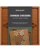 Игра Iron & Glory - Chinese Checkers е луксозен дървен настолен комплект в опаковка с дъска във формата на звезда и цветни пионки - чудесен подарък за фенове на логически игри.-1-thumb