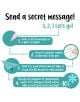 Инфографиката, озаглавена "Изпрати тайно съобщение!", показва четири стъпки с помощта на чудовището Legami изтриваема гел химикалка с капачка и гумичка за писане, изтриване, изпращане и разкриване на скрит текст с игриви шрифтове и цветни изображения за д-5-thumb