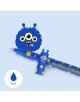 Изтриваемата гел химикалка Legami Monster с капачка и гумичка е синя с жълти точки, текст "AAARGH-DORABLE" и капачка с формата на триоко синьо чудовище. Иконата на синята капка мастило е обозначена като BLUE.-2-thumb