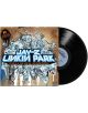 Обложка на албума на Jay-Z / Linkin Park - Collision Course (VINYL), с абстрактно графити изкуство с микрофони, високоговорители, инструменти и две частично видими винилови плочи вдясно.-thumb