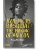 Черно-бяла корица на Жан-Мишел Баския: с портрет на Баския, гледащ надолу, с удебелен жълт текст на заглавието. Логото на Thames & Hudson е в долната част на корицата.-thumb