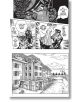 Страница от мангата в класическия стил на Shonen Jump показва напрегната размяна - единият герой се поти, другият е спокоен. Долният панел разкрива голяма къща с кола отвън, което напомня за JoJo`s Bizarre Adventure: Част 4 - Диамантът е неразрушим, том 7-4-thumb
