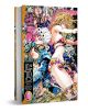 Корицата на JoJo`s Bizarre Adventure: Част 5 - Златен вятър, том 9 представя трима стилни герои в динамични пози на фона на ярки цветя и сложни шарки.-1-thumb