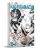 3D корицата на Kagurabachi, Vol. 4 представя две напрегнати фигури, готови за битка - мечоносец с омагьосано острие и белокос, синеок съперник - на ярък, наелектризиращ фон.-1-thumb