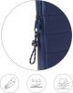 Близък план на Калъф за лаптоп Miquelrius Urban Soft Navy 13" / 14", показан с три икони за лекота, водоустойчивост и лесно почистване.-4-thumb