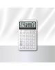 Калкулатор Casio JW-200DQ-WE, бял, с голям дисплей (1234567890.12), разположен на сребристо-бял фон, има стандартни и данъчни клавиши за ефективна офис работа.-3-thumb